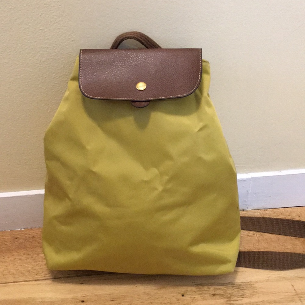 Longchamp style foldable backpack
